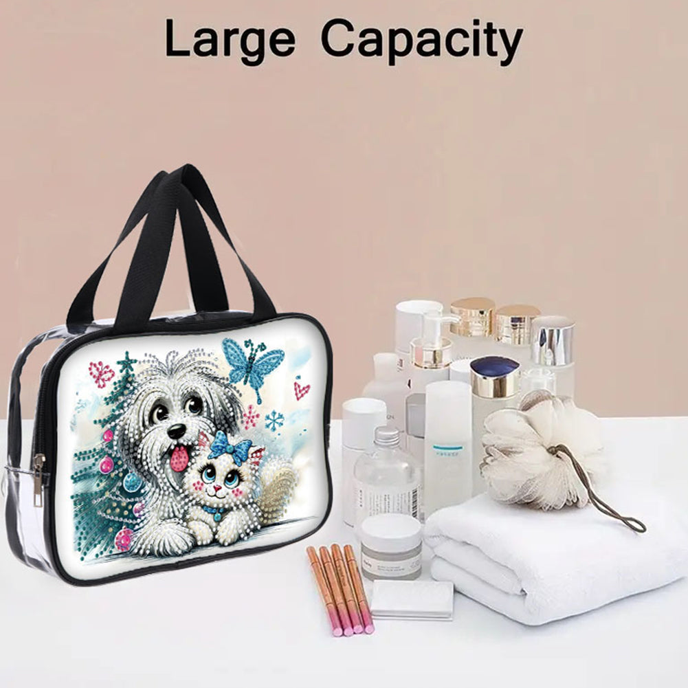 DIY Diamond Art Rhinestone Makeup Bag Crystal Transparent PVC Storage Pack Gift