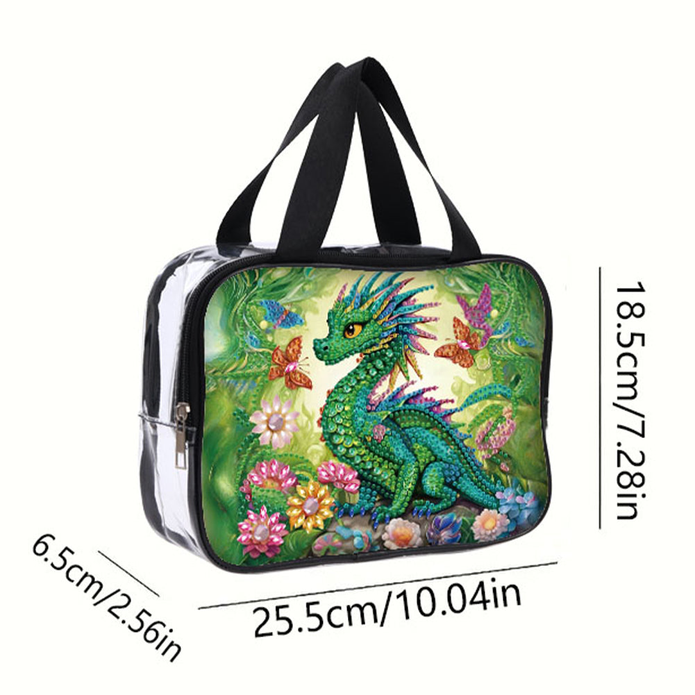 DIY Pterosaur Diamond Art Rhinestone Makeup Bag Transparent PVC Storage Pack