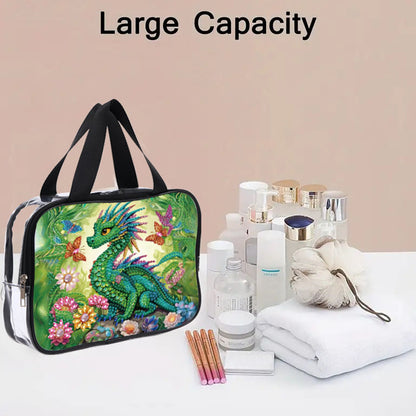 DIY Pterosaur Diamond Art Rhinestone Makeup Bag Transparent PVC Storage Pack