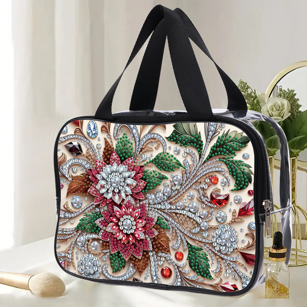 DIY Diamond Art Rhinestone Makeup Bag Crystal Transparent PVC Storage Pack Gift