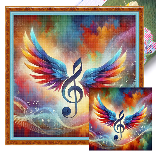 Colored Musical Notes - 11CT Stamped Cross Stitch 40*40CM