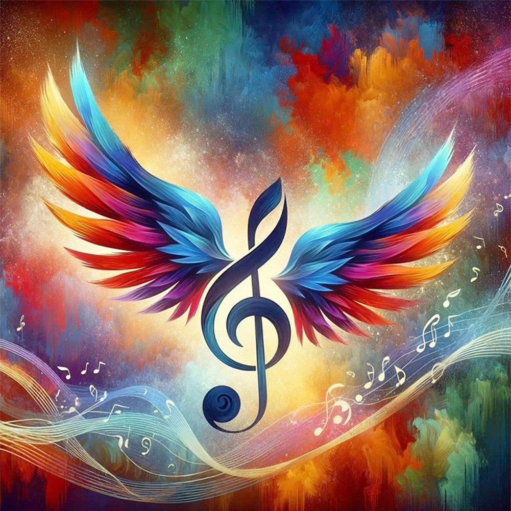 Colored Musical Notes - 11CT Stamped Cross Stitch 40*40CM