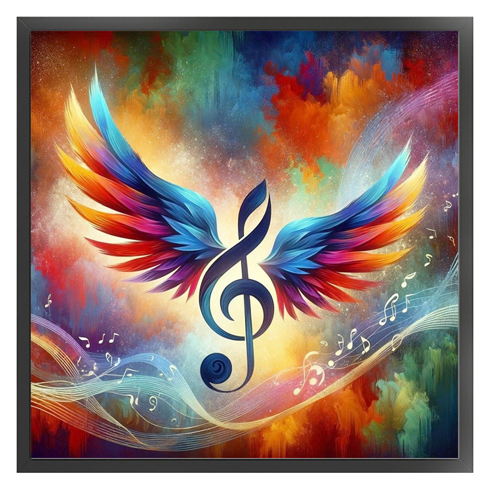 Colored Musical Notes - 11CT Stamped Cross Stitch 40*40CM