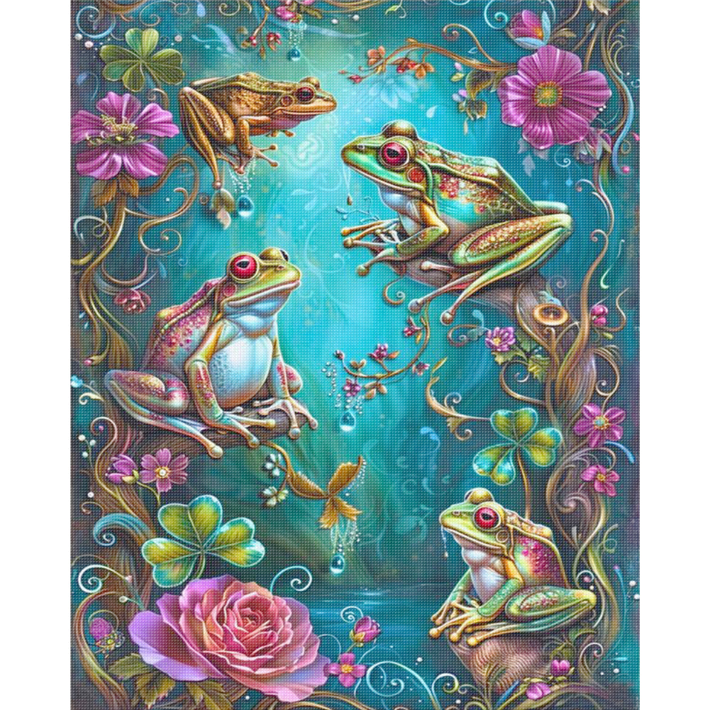 Frog - 14CT Stamped Cross Stitch 40*50CM