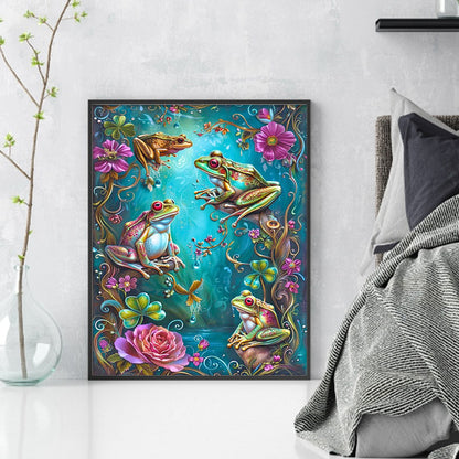 Frog - 14CT Stamped Cross Stitch 40*50CM