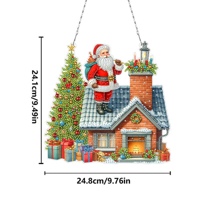 2D/Flat Xmas DIY Diamond Art Acrylic Pendant Wall Door Decoration (Santa Claus)