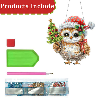 2D Flat Christmas DIY Hanging Diamond Art Kits Window Hanging Art for Home Decor