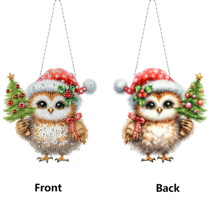 2D Flat Christmas DIY Hanging Diamond Art Kits Window Hanging Art for Home Decor