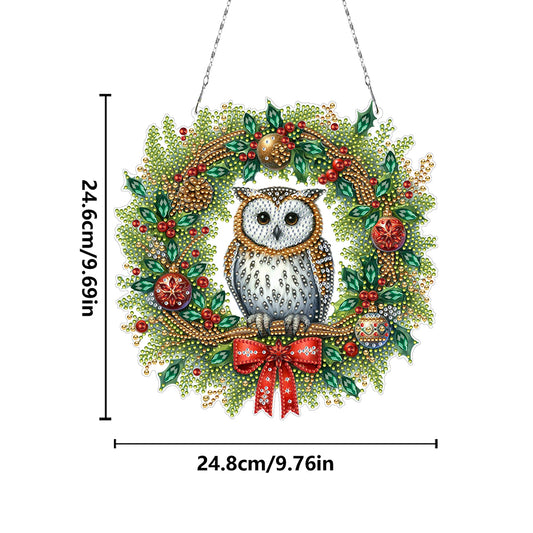 2D Flat Christmas DIY Hanging Diamond Art Kits Window Hanging Art for Home Decor
