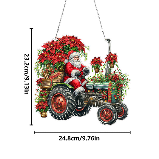 2D Flat Christmas DIY Hanging Diamond Art Kits Window Hanging Art for Home Decor