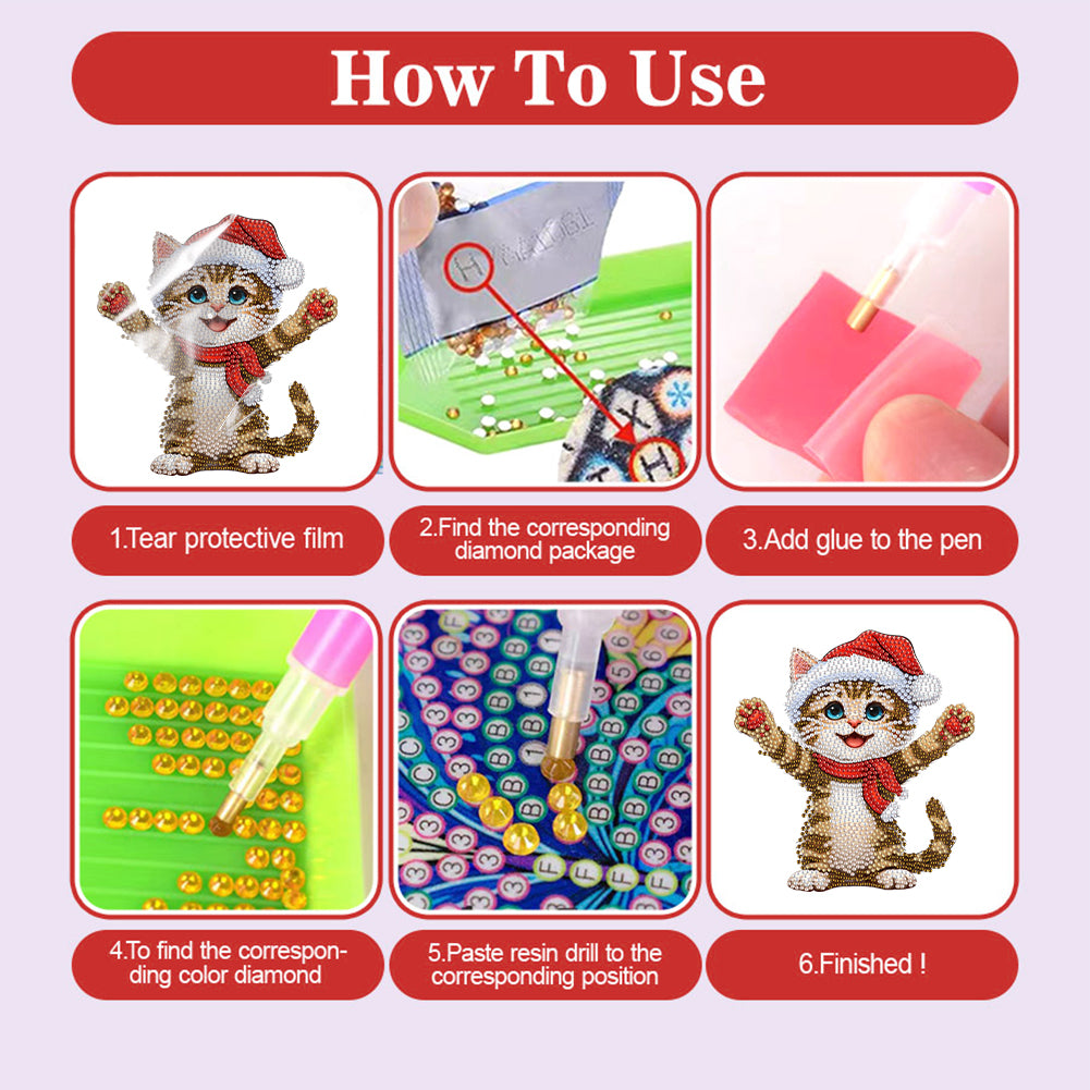 Xmas Acrylic Shaking Head Desktop Diamond Art Kits for Home Office Desktop Decor