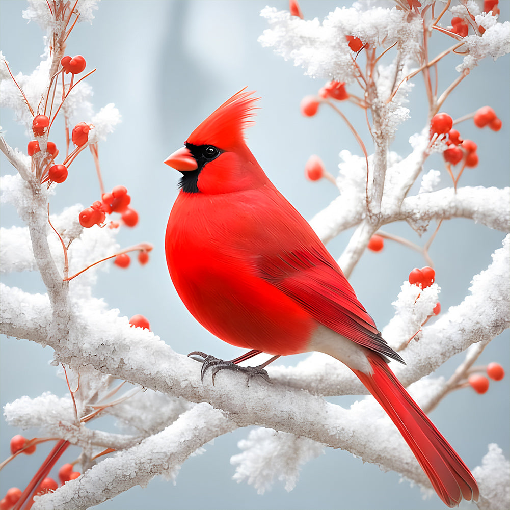 Red Cardinal - Full Round Drill Diamond Painting 30*30CM