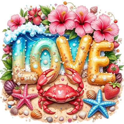 Love The Beach - Full Round Drill Diamond Painting 30*30CM