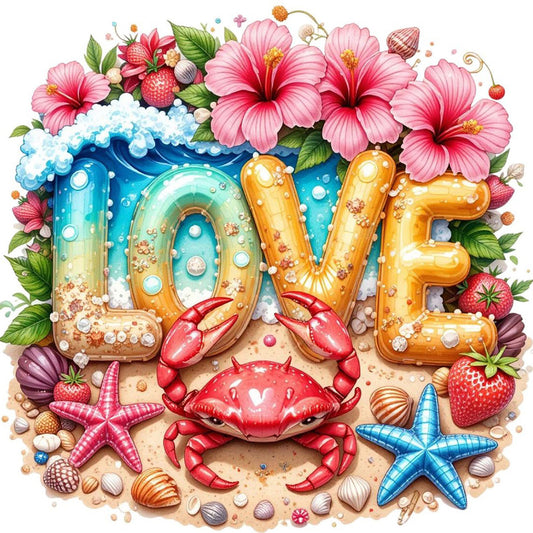 Love The Beach - Full Round Drill Diamond Painting 30*30CM