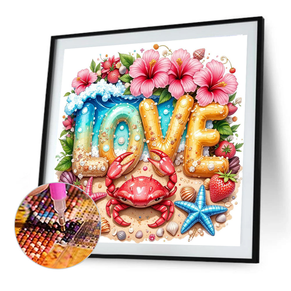 Love The Beach - Full Round Drill Diamond Painting 30*30CM