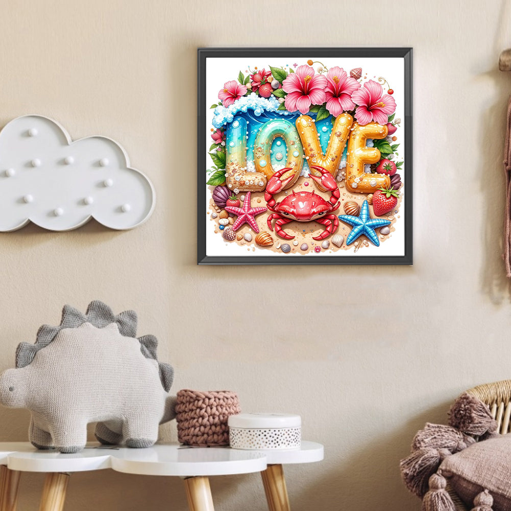 Love The Beach - Full Round Drill Diamond Painting 30*30CM