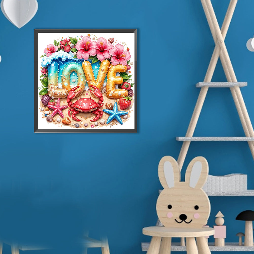 Love Beach - Full Round Drill Diamond Painting 30*30CM