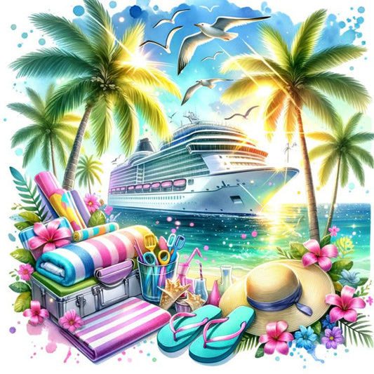 Sea Cruise - Full Round Drill Diamond Painting 30*30CM