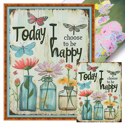 Flower Calligraphy And Painting - 14CT Stamped Cross Stitch 30*40CM