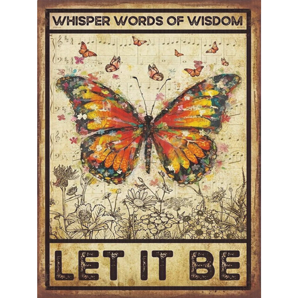 Butterfly - 14CT Stamped Cross Stitch 30*40CM