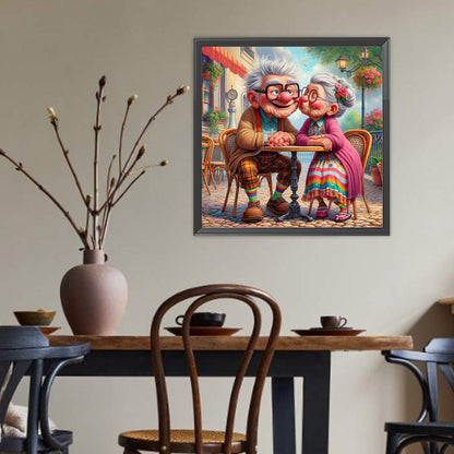Warm Elderly Couple - Full Round Drill Diamond Painting 40*40CM