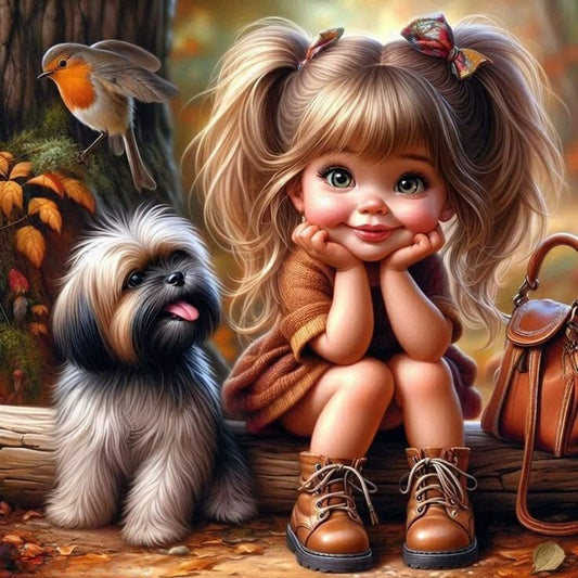 Cute Child - Full Round Drill Diamond Painting 40*40CM