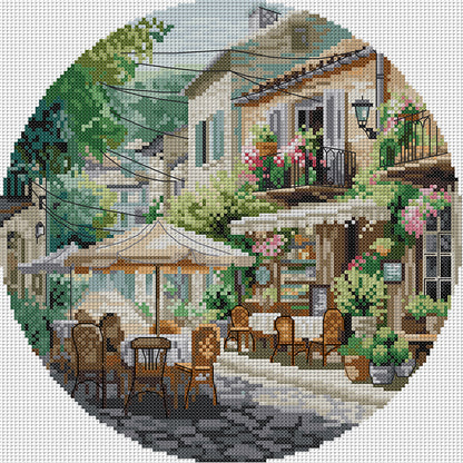 Coffee Shop - 11CT Stamped Cross Stitch 37*37CM(Joy Sunday)