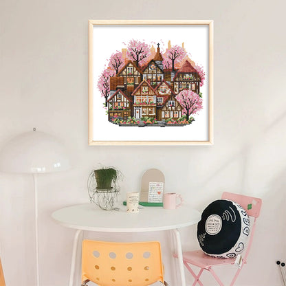 Spring Cottage - 11CT Stamped Cross Stitch 37*37CM(Joy Sunday)