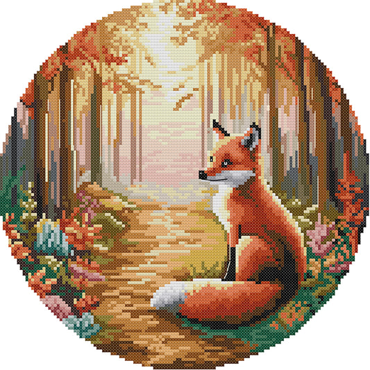 Red Fox - 11CT Stamped Cross Stitch 37*37CM(Joy Sunday)