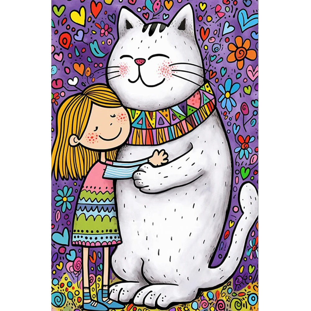 White Cat - Full Round Drill Diamond Painting 40*60CM