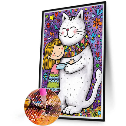 White Cat - Full Round Drill Diamond Painting 40*60CM