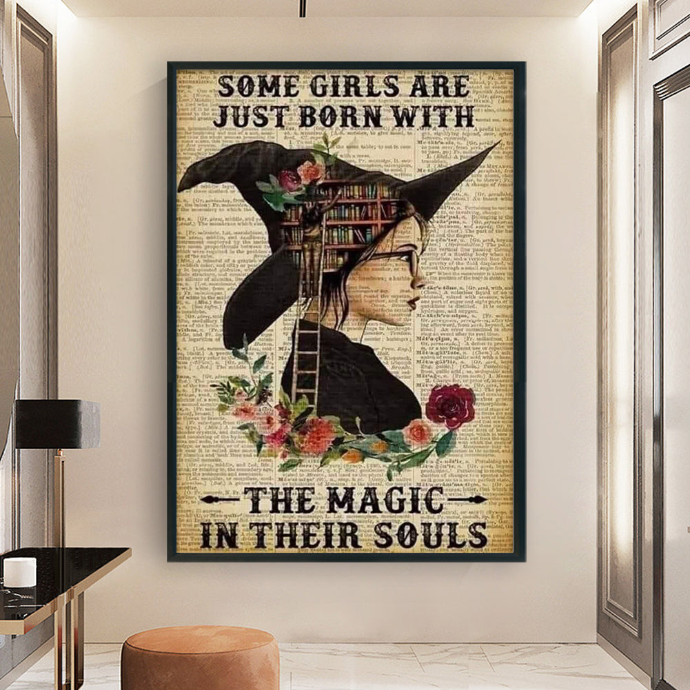 Witch Books - 11CT Stamped Cross Stitch 40*60CM