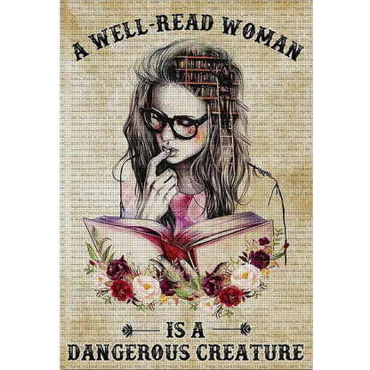Girl Reading - 11CT Stamped Cross Stitch 40*60CM