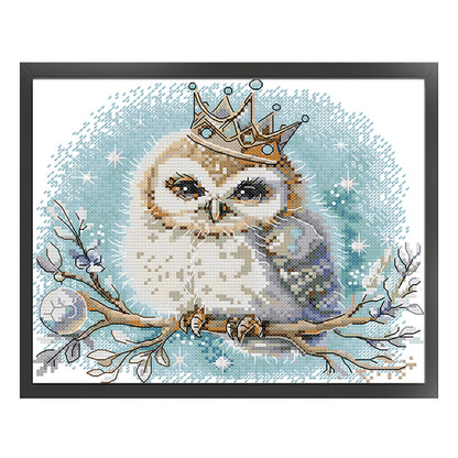 Crowned Owl - 14CT Stamped Cross Stitch 27*22CM(Joy Sunday)