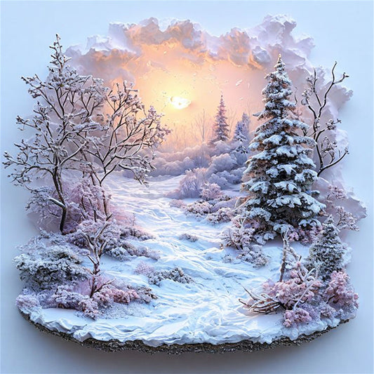 Seasonal Scenery: Winter - 11CT Stamped Cross Stitch 50*50CM