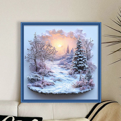 Seasonal Scenery: Winter - 11CT Stamped Cross Stitch 50*50CM