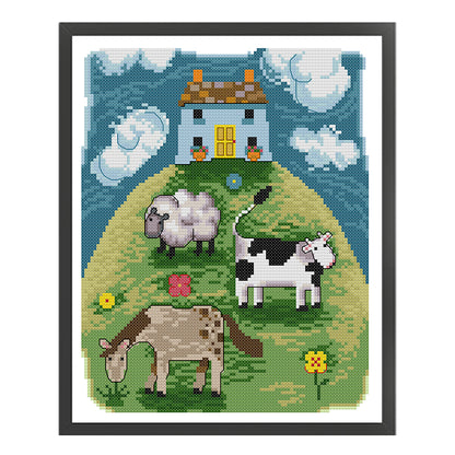 Pasture - 14CT Stamped Cross Stitch 26*30CM(Joy Sunday)