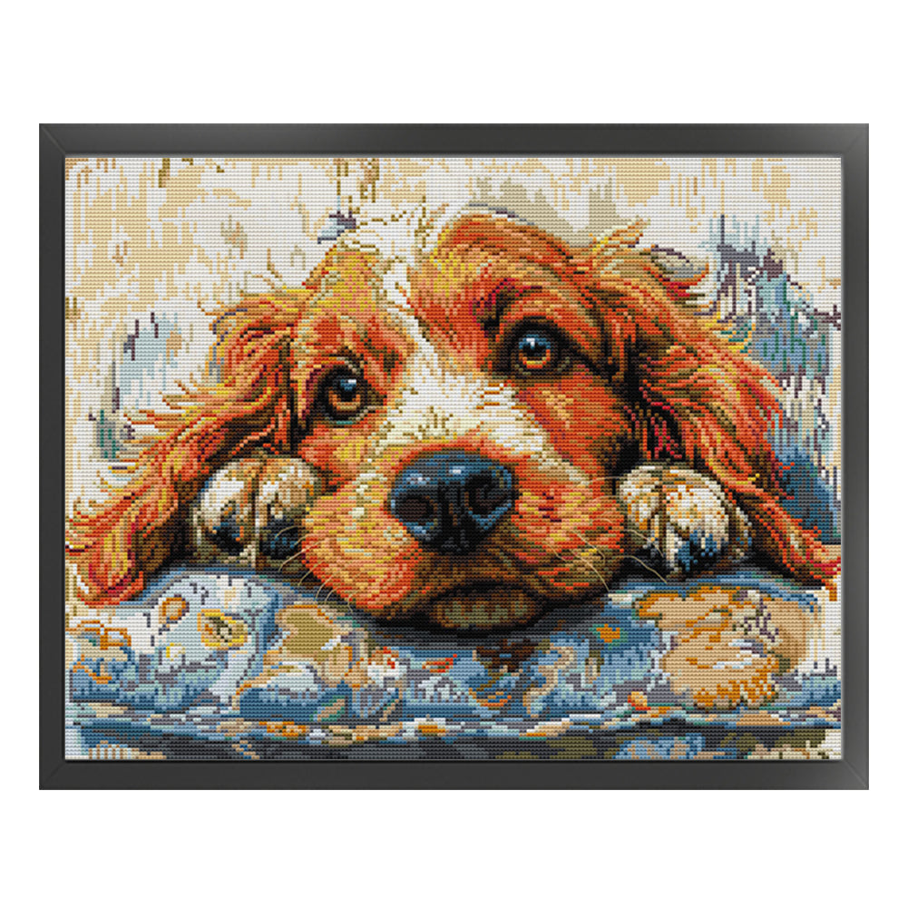Golden Retriever - 14CT Stamped Cross Stitch 44*36CM(Joy Sunday)