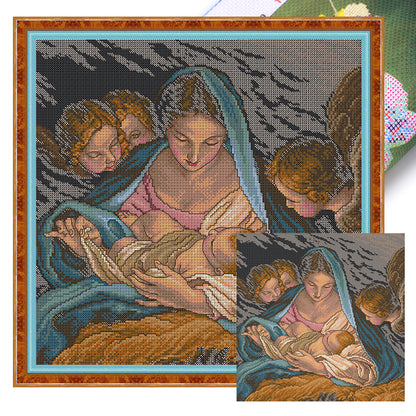 Angel'S Birth - 14CT Stamped Cross Stitch 38*38CM(Joy Sunday)
