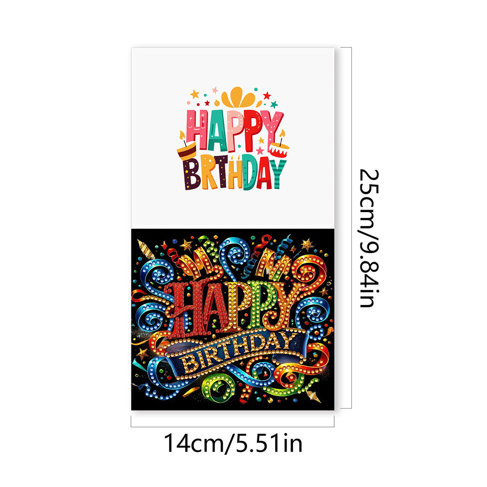 10PCS DIY Rhinestone Diamond Art Mosaic Postcards for Festivals and Celebrations