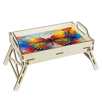 DIY Diamond Painted Dining Plate with Handle Wooden Food Tray Home Decor Gift
