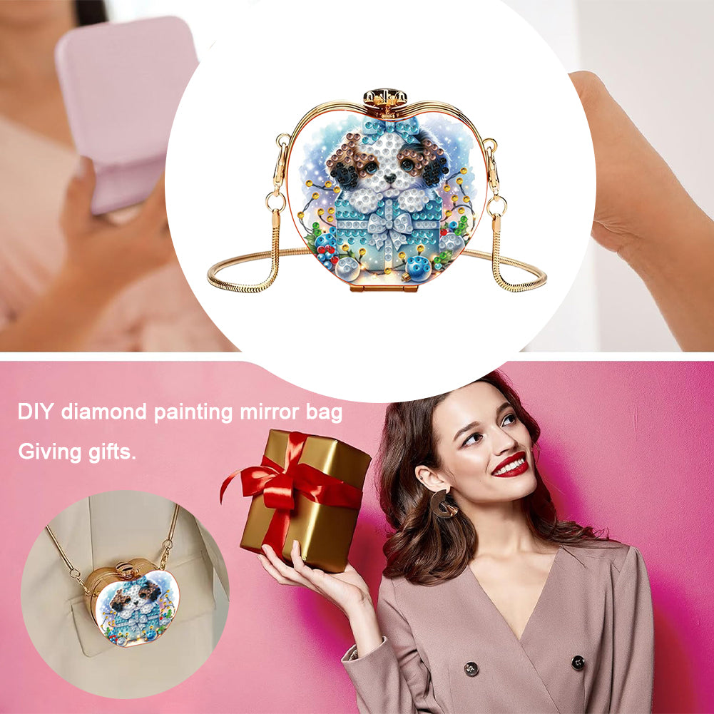 Dog DIY Diamond Painting Shoulder Bag for Coins Lipstick Earphones Gifts