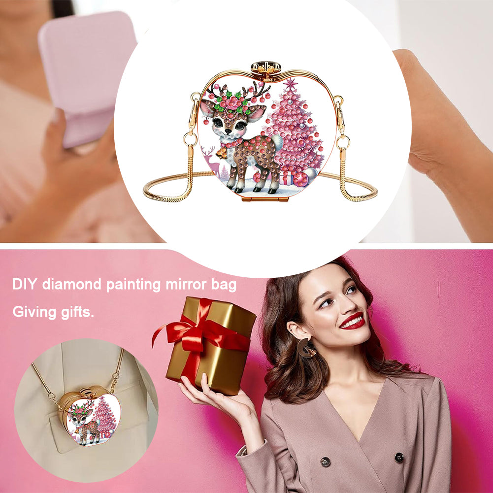 Elk DIY Diamond Painting Shoulder Bag for Coins Lipstick Earphones Gifts