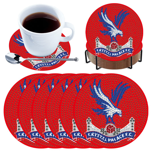 6pcs DIY Diamond Painting Coasters Kits with Holder for Adult Office Coffee Mats