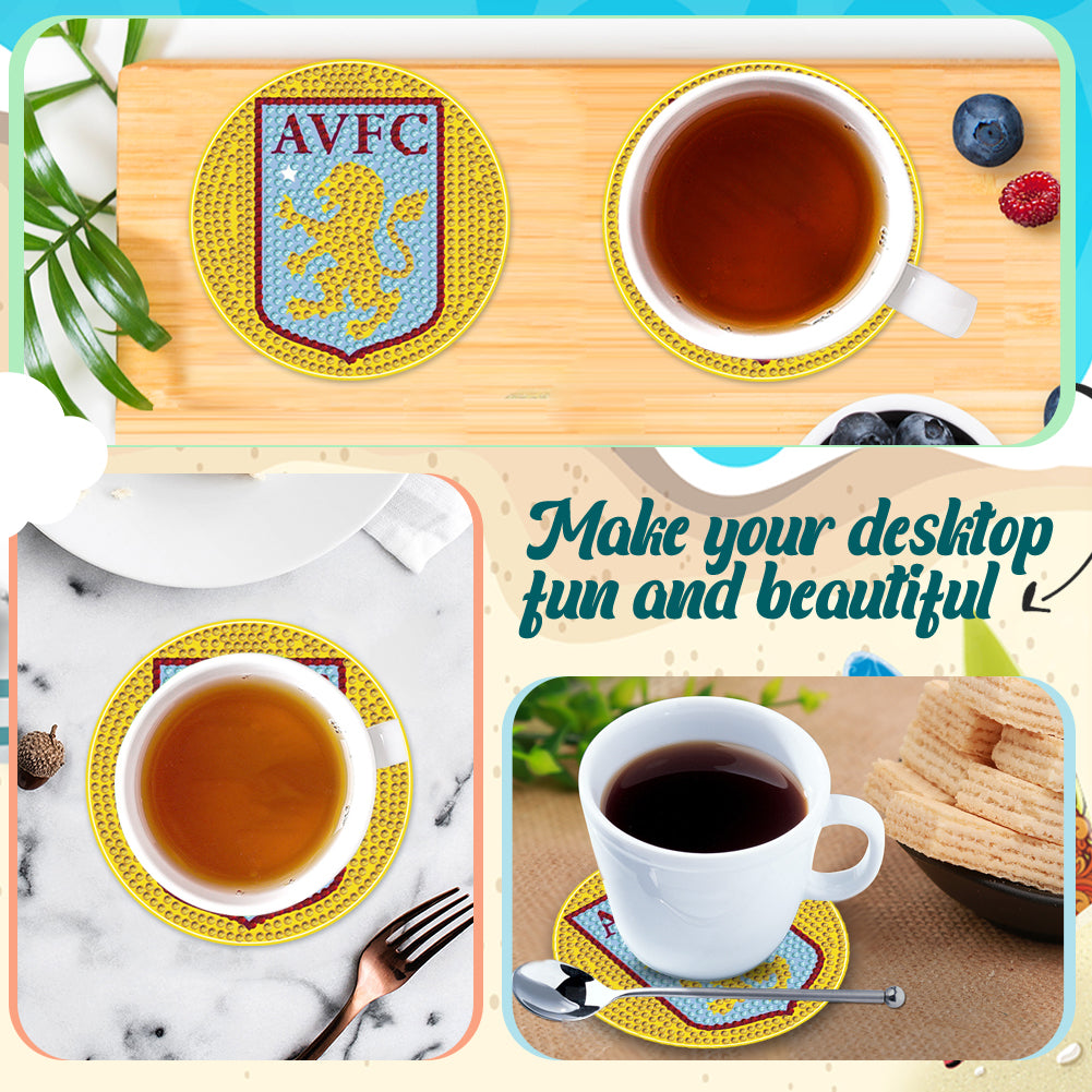 6pcs DIY Diamond Painting Coasters Kits with Holder for Adult Office Coffee Mats