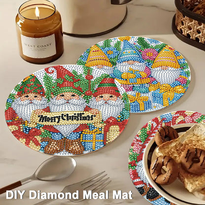 4pcs Christmas Diamond Art Coasters Kits for Home Party and Holiday Decorations