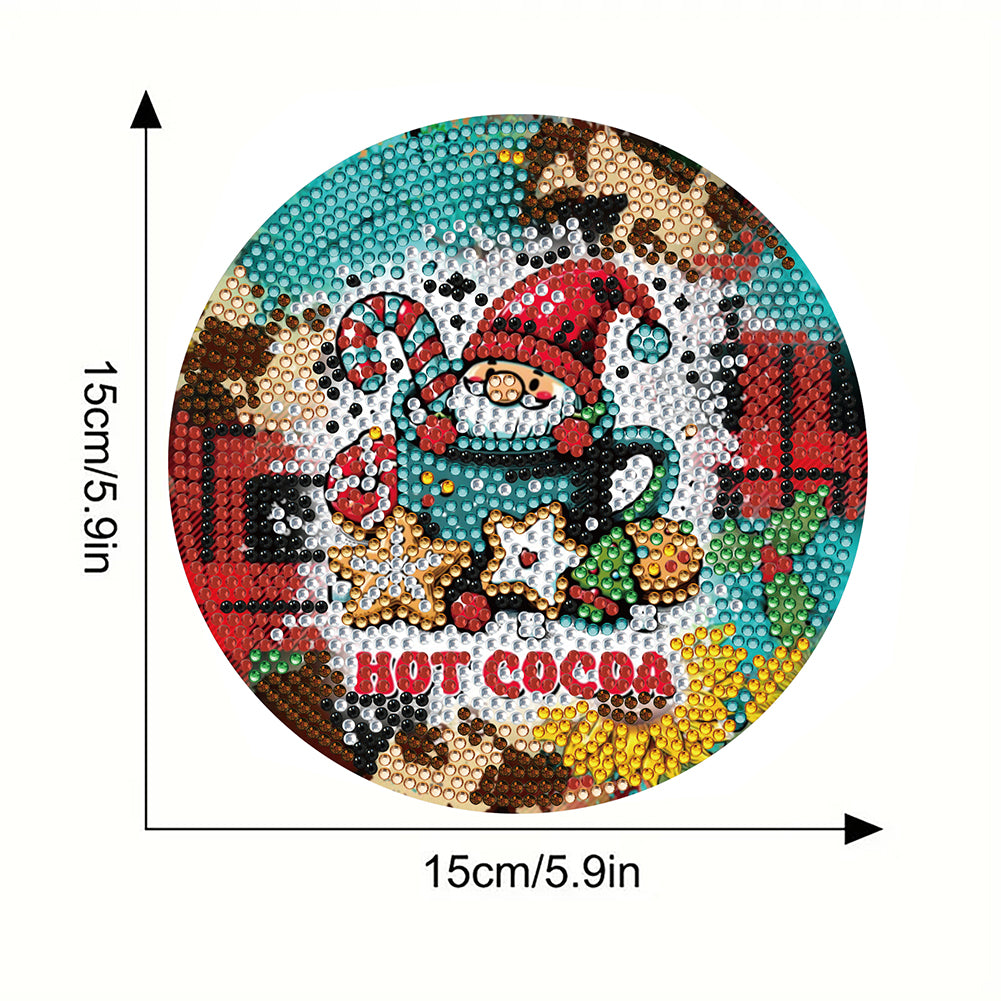 4 PCS Christmas Diamond Painting Placemat Kit for Home Kitchen Parties   Camping