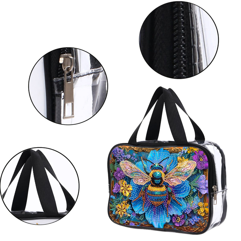 DIY Honey Diamond Painting Bling Rhinestone Makeup Bag Large Storage Bag