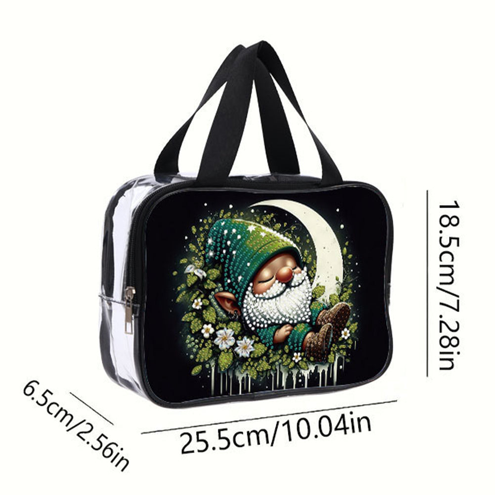 DIY Gnome Diamond Painting Bling Rhinestone Makeup Bag Large Storage Bag