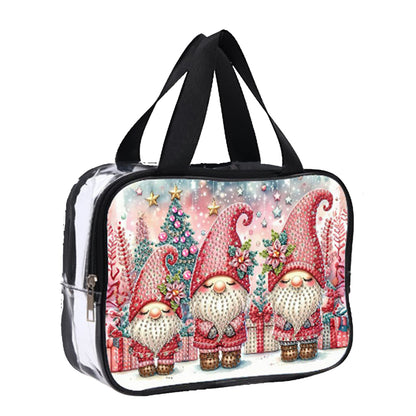 DIY Gnome Diamond Painting Bling Rhinestone Makeup Bag Large Storage Bag